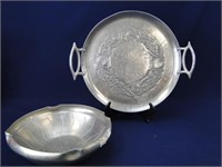 Beautiful Hand Forged Aluminum Tray and Bowl