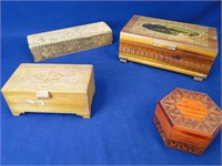 Wooden Boxes - 4 items