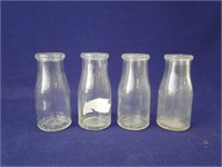 Small Vintage Milk Bottles - 4 items