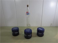 A Cool Molded Pepsi Bottle +(3) Glass Nivea Jars