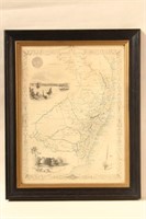 Framed Australian Map of New South Wales,