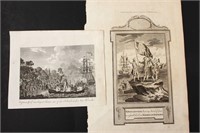 18th Century Engraving "Captain Cook Landing at