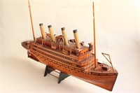 Wonderful Wooden Model of a Steamship,
