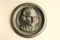 Magnificent Large Captain Cook Brass Wall Plaque,
