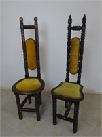 Pair of Vintage Mexican Velvet Hall Chairs