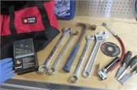 estwing hammer -lg wrenches -red porter cable bag