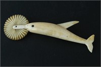 19th Century Carved Walrus Ivory Pie Crimper,