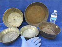 5 antique kitchen metal baking pans