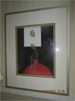 Art Framed Print of Vase & Flower