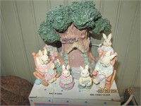 7 pc. Lighted Bunny Treehouse Set