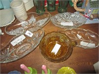 5 Glass Bowl Dishes-3  are fine, 1 clear has flea