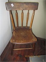 Antique Plank Bottom Chair w/2 Pillows