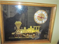 Handmade Train Shadow Box Clock