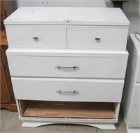 White Vintage High  Boy Chest Of Drawers