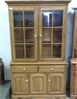 Oak  China Cabinet With Glass Shelves  47x79x17