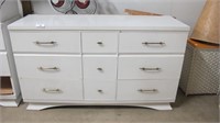 White Vintage 9 Drawer Dresser