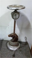 Antique Ashtray Stand Horse Head / Clock