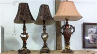 Pair Of Marble Lamps And One Extra