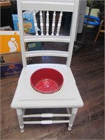 Handpainted  Flower Planter Chair w/Planter Pot