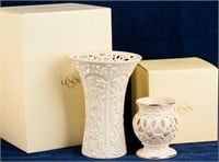 2 Vintage Lenox Bone China Vase & Candleholder NIB