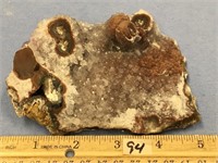 5" x 3" Crystal rock specimen with amethyst