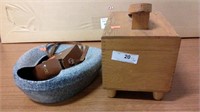 Shoe Shine Kit, Enamel Bed Pan, Bell & Howell