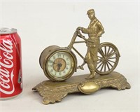 Brass Figural Rider With Safety Clock