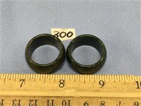 Lot of 2, large jade rings   (k15)
