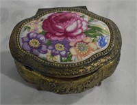 Vintage Porcelain top Trinket Box