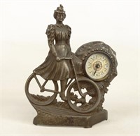 Early Clock, Female With Safety Bicycle