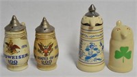 Lot of 2 Mini Beer Stein Salt and Pepper Shakers