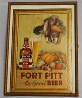 Framed "Fort Pitt" Beer Advertisement