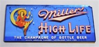 Miller High Life Heavy Duty Glass Front Sign