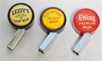 Lot of 3 Flat Beer Tap Knobs