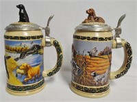 Lot of 2 "Hunter's Companion Series" Beer Steins