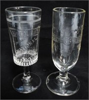 Lot of 2 Beer Glasses with Stems