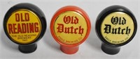 Lot of 3 Rounded Beer Tap Knobs