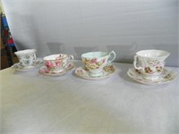 4 Royal Albert Cups and saucers, various patterns