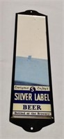 Mirrored Sign "Silver Label Beer"