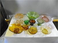 Qty of colored glass ware