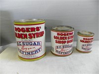 3 Rogers Golden Syrup tins