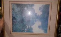 Framed print 30" X 26" behind glass and matted