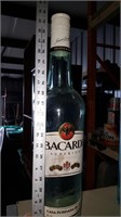 Man cave Bacardi glass display bottle