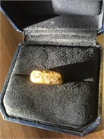 Gold Colored Ring With Clear Stones