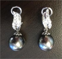 Black Pearl Colored Earrings