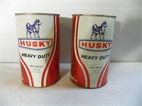 2-Husky 30w oil tin c/w oil