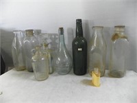 4 milk bottles & misc bottles