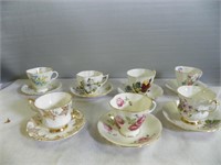 7 Windsor cups & saucer various patterns