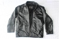 Men's Lined Black Leather Jacket with