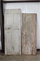 Two Old Door Panels with Shabby Finish